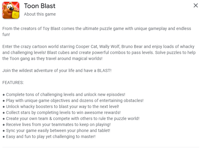 Toon Blast na App Store