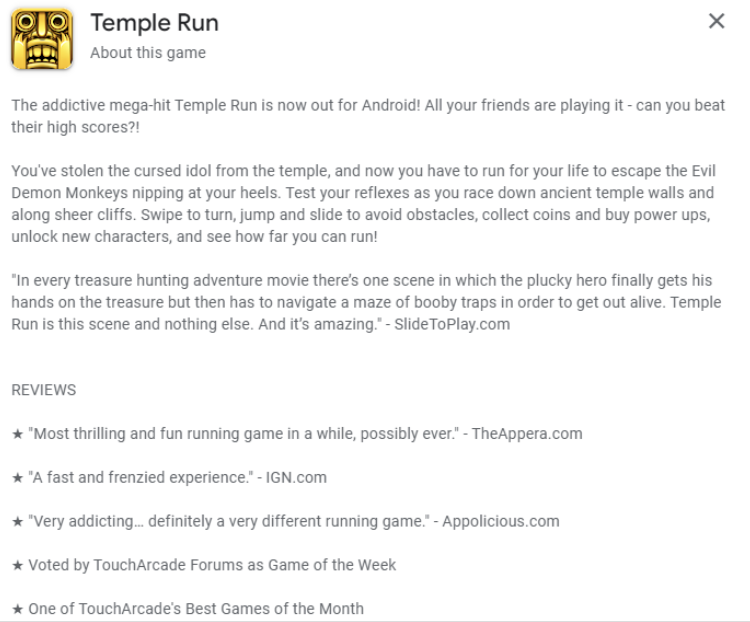 Temple Run [Reviews] - IGN